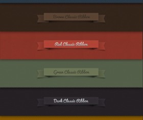 Creative ribbon labels psd graphics