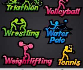 Creative sports logos design 01 vector