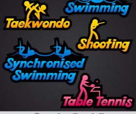 Creative sports logos design 02 vector