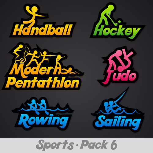 Creative sports logos design 03 vector