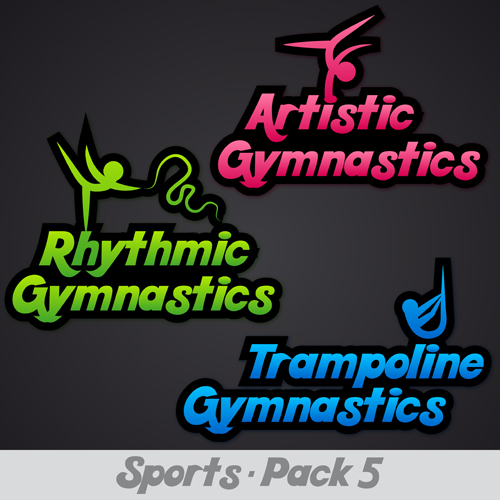 Creative sports logos design 04 vector