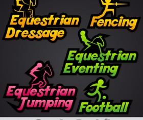 Creative sports logos design 05 vector