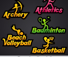 Creative sports logos design 08 vector
