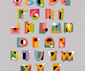 Creative tiling alphabet vector set