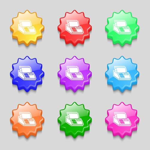 Creative wavy colourful buttons vector set 03