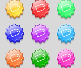 Creative wavy colourful buttons vector set 04