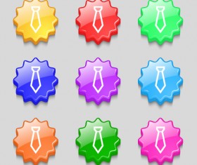 Creative wavy colourful buttons vector set 06