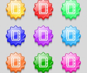 Creative wavy colourful buttons vector set 07