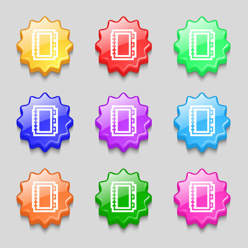 Creative wavy colourful buttons vector set 07