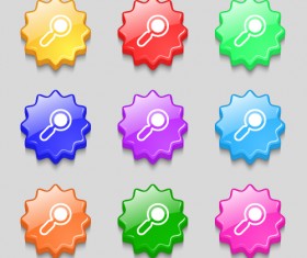 Creative wavy colourful buttons vector set 08