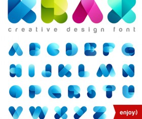 Cute transparent font vector material