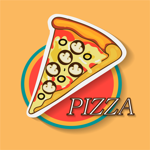 Delicious pizza illustration vector material 01