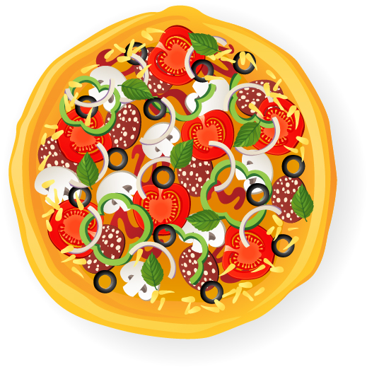 Delicious pizza illustration vector material 03