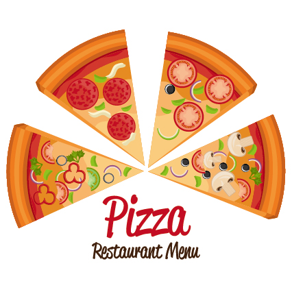 Delicious pizza illustration vector material 06