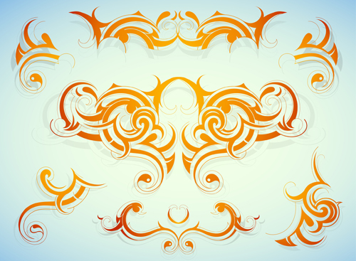 Design element ornament floral background vector 03