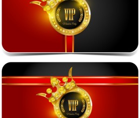 Diamond VIP card red and black vector 05
