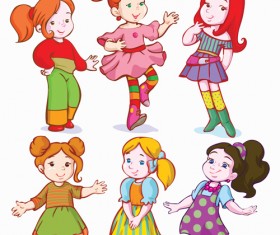 Different cartoon kids design vector 01