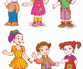 Different cartoon kids design vector 02