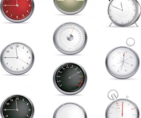 Different clock icons vector set