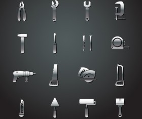 Different metal tools vectors material