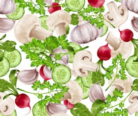 Different vegetable elements vector seamless pattern 03