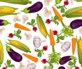 Different vegetable elements vector seamless pattern 04