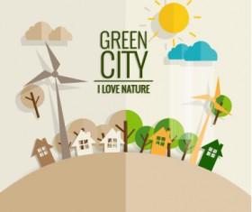 Eco friendly love nature vector template 04