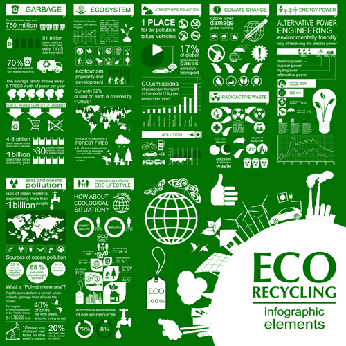 Eco recycling Infographic elements vector template 01