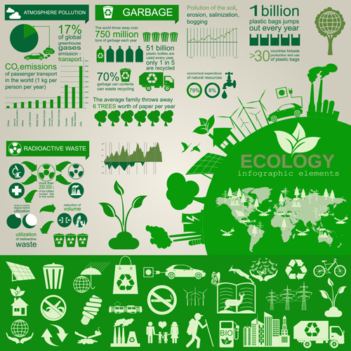 Eco recycling Infographic elements vector template 03