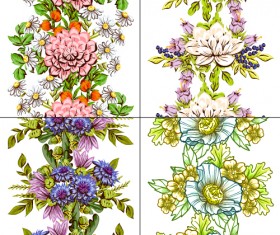 Elegance flowers pattern seamless vector material 01