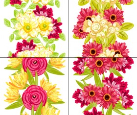 Elegance flowers pattern seamless vector material 02