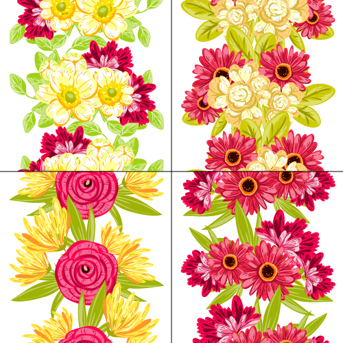 Elegance flowers pattern seamless vector material 02