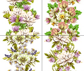 Elegance flowers pattern seamless vector material 04