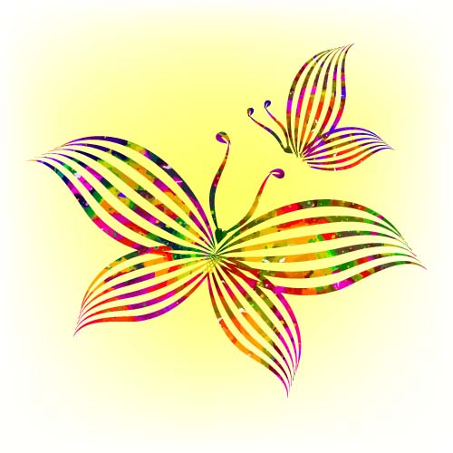 Elegant butterflies background vector set 02