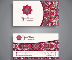 Ethnic decorative elements business card vector 02