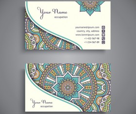 Ethnic decorative elements business card vector 04