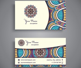 Ethnic decorative elements business card vector 07