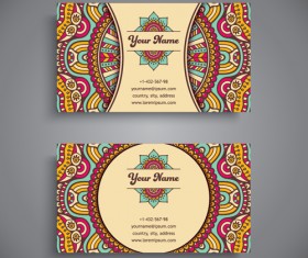 Ethnic decorative elements business card vector 08