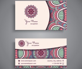 Ethnic decorative elements business card vector 09