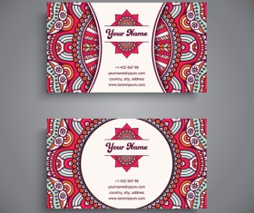 Ethnic decorative elements business card vector 10