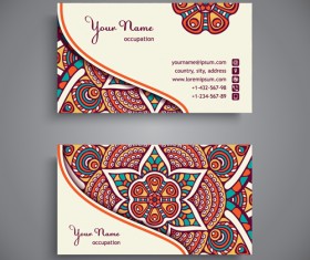 Ethnic decorative elements business card vector 12