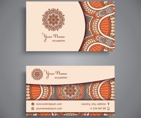Ethnic decorative elements business card vector 13
