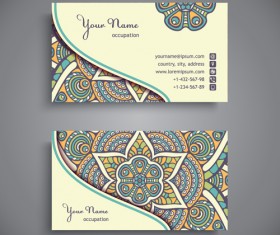 Ethnic decorative elements business card vector 14