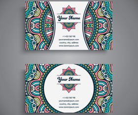 Ethnic decorative elements business card vector 15