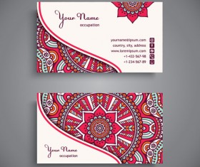 Ethnic pattern business card vintage vector 05