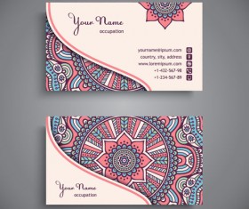Ethnic pattern business card vintage vector 06