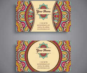 Ethnic pattern business card vintage vector 08