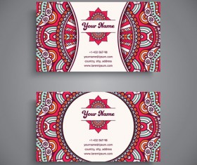 Ethnic pattern business card vintage vector 10