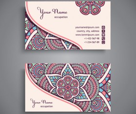 Ethnic pattern business card vintage vector 11