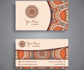 Ethnic pattern business card vintage vector 13